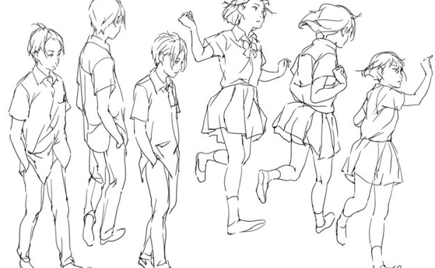 画师toshi各类人体动态姿势体态线稿素材注入生命力系列绘画教程