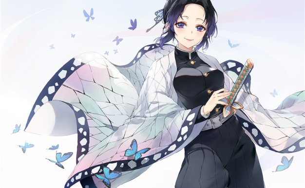 动漫鬼灭之刃角色蝴蝶忍同人图集原画插画壁纸图片素材 美术资料