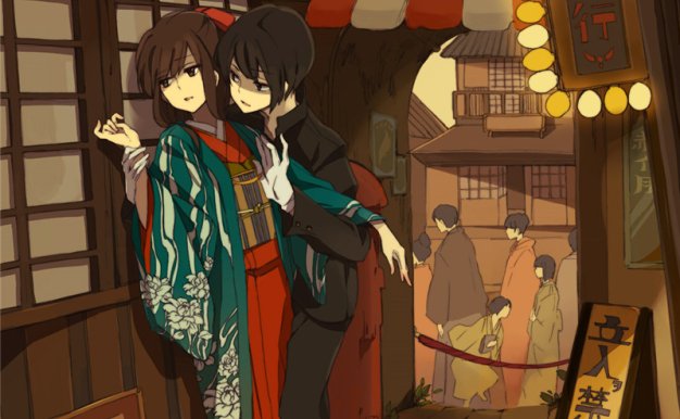 大正时代风格氛围大正浪漫主题图集原画插画动漫图片素材