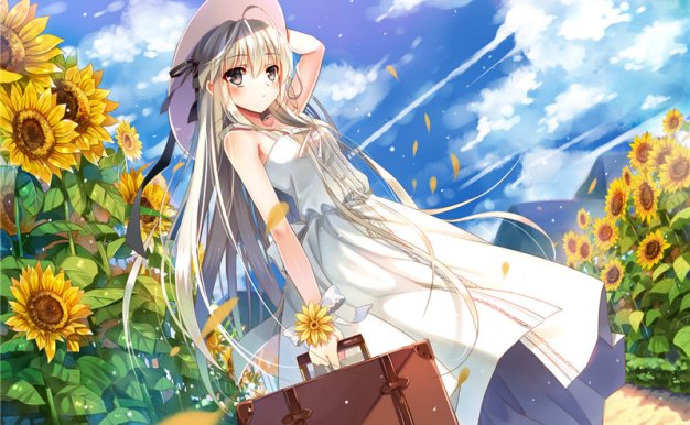 向日葵元素阳光少女壁纸图包原画插画素材P站同人图合集