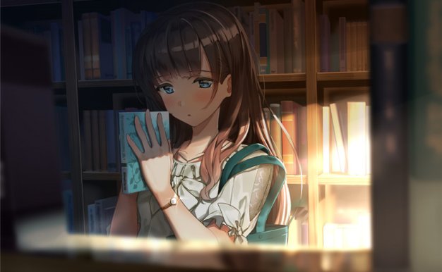 动漫阅读文学少女超清壁纸图包原画插画素材P站同人图合集