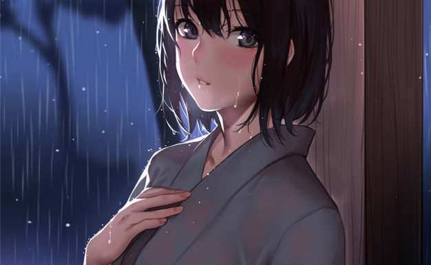 动漫濡湿头发壁纸图包原画插画素材P站同人图合集动漫图