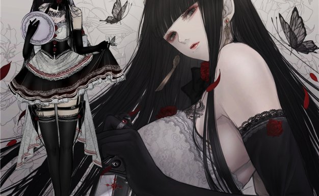 P站画师皐月恵作品图包合集 高冷黑暗风格原画插画超清动漫壁纸