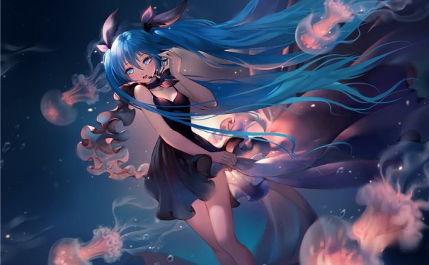 初音深海少女主题壁纸图包原画插画素材P站同人图合集
