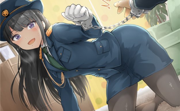 二次元带手铐少女壁纸图包原画插画素材P站同人图合集