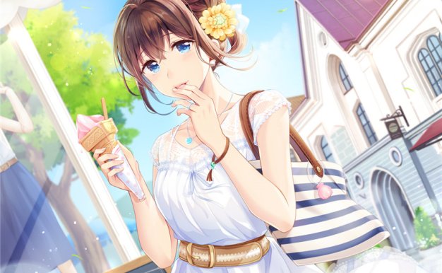 二次元冰淇淋少女壁纸图包原画插画素材P站同人图合集