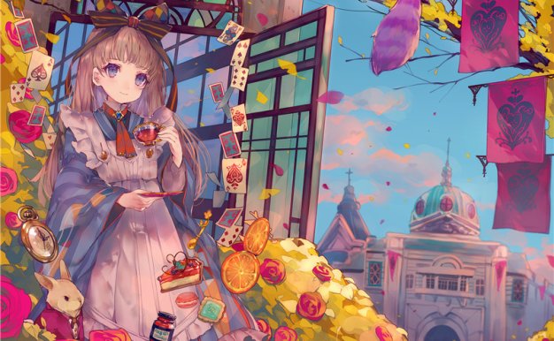 P站画师茶ごま作品图包合集 童话洛丽塔原画插画 pid3462492