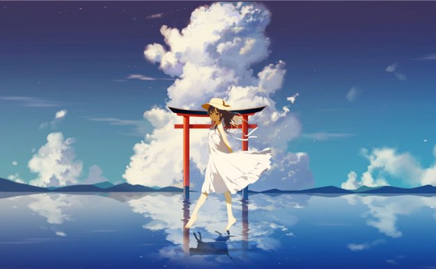 动漫日系插画水镜倒影壁纸图包原画素材P站同人图合集