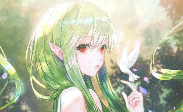 动漫二次元精灵少女壁纸图包原画插画素材P站同人图合集