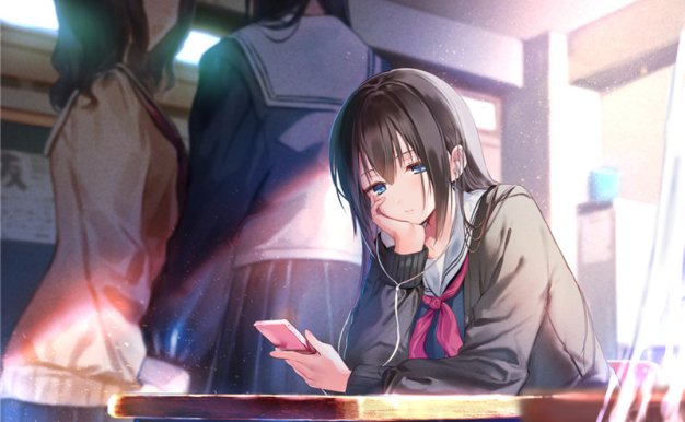 二次元羊毛衫服饰少女壁纸图包原画插画素材P站同人图合集