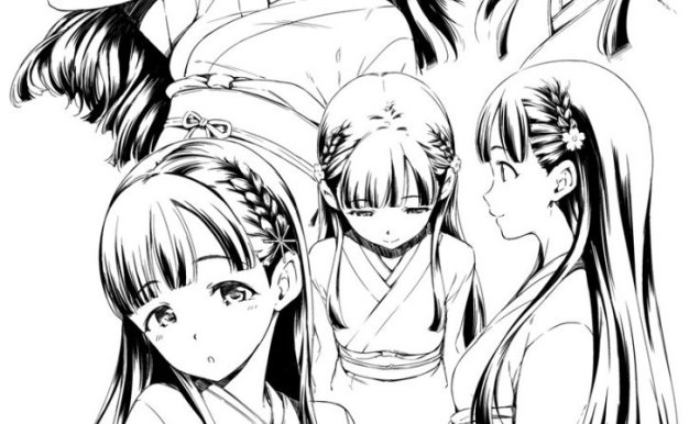 日本画师Hamao作品图包合集 漫画人物线稿黑白稿