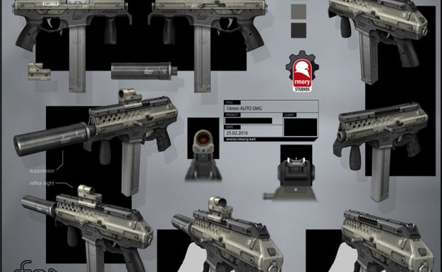 德国设计师kristhaler游戏枪械武器设计图例原画插画美术图片素材