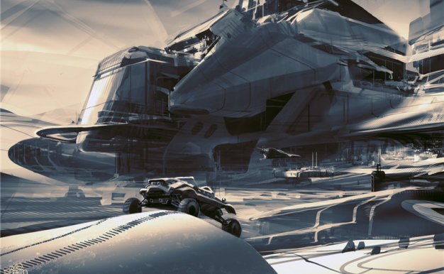 美国设计师sparth原画插画作品合集 科幻机械宏达场景