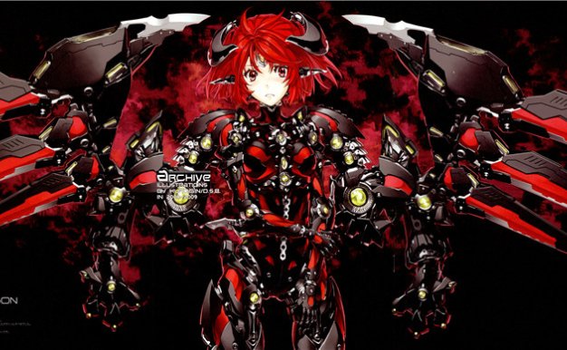 日本画师黑银机甲少女机械娘相关设定集画集