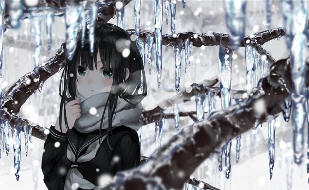 动漫日系插画冬日冬天场景背景图集壁纸