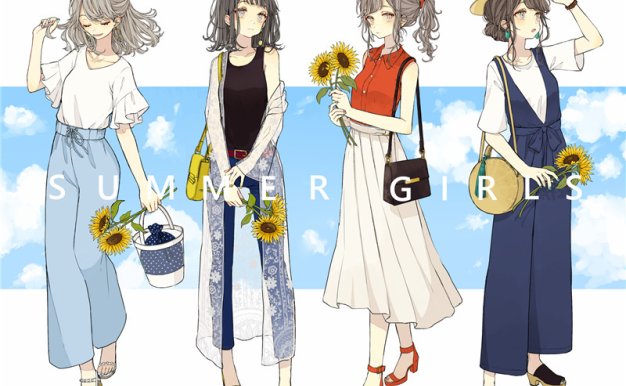 各类女生男生时尚穿搭绘画设计参考美术图片素材