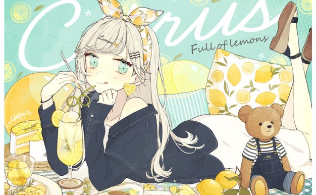 日系插画柠檬元素的描绘图集动漫素材