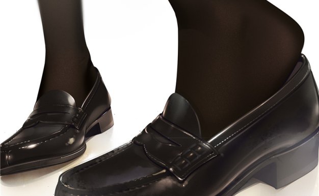 动漫日系插画乐福鞋小皮鞋少女图集原画壁纸画集美术图片素材资料