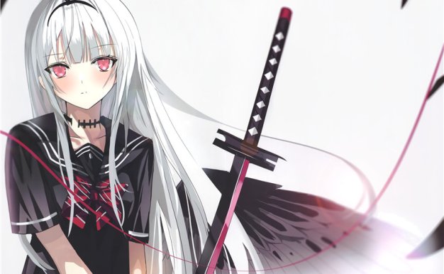 日本画师グリーンナイトGreeN白发娘插画作品图集画集画册图片集