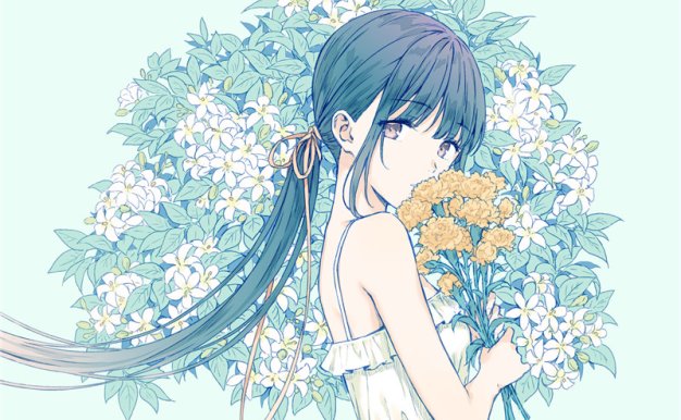 动漫吊带裙装二次元少女主题图集高清壁纸动漫人物插画图片素材