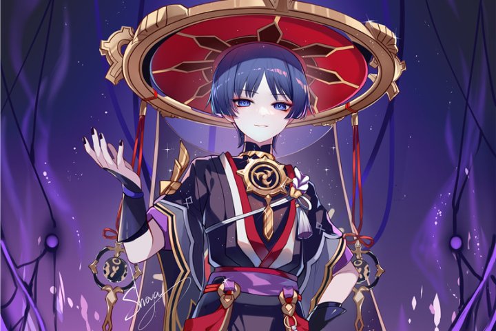 原神角色散兵流浪者图集壁纸人物二创原画插画图片素材 – ACG图包网