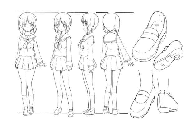 少女与战车设定集画集原稿线稿角色三视图战车设计参考图片素材[886P-1.41G]
