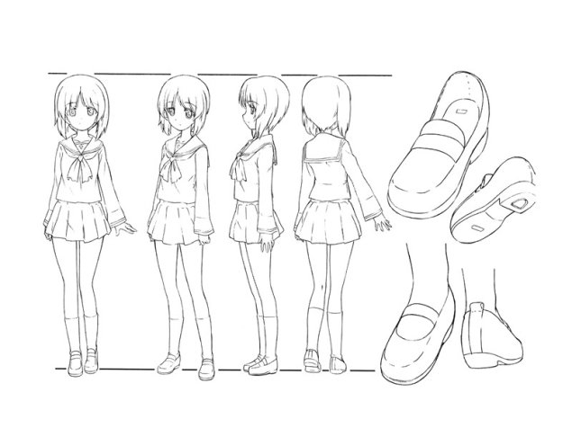 少女与战车设定集画集原稿线稿角色三视图战车设计参考图片素材[886P-1.41G]