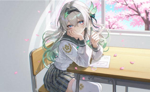 8K超清 星穹铁道流萤JK水手服樱花教室二次元手机平板pad电脑壁纸